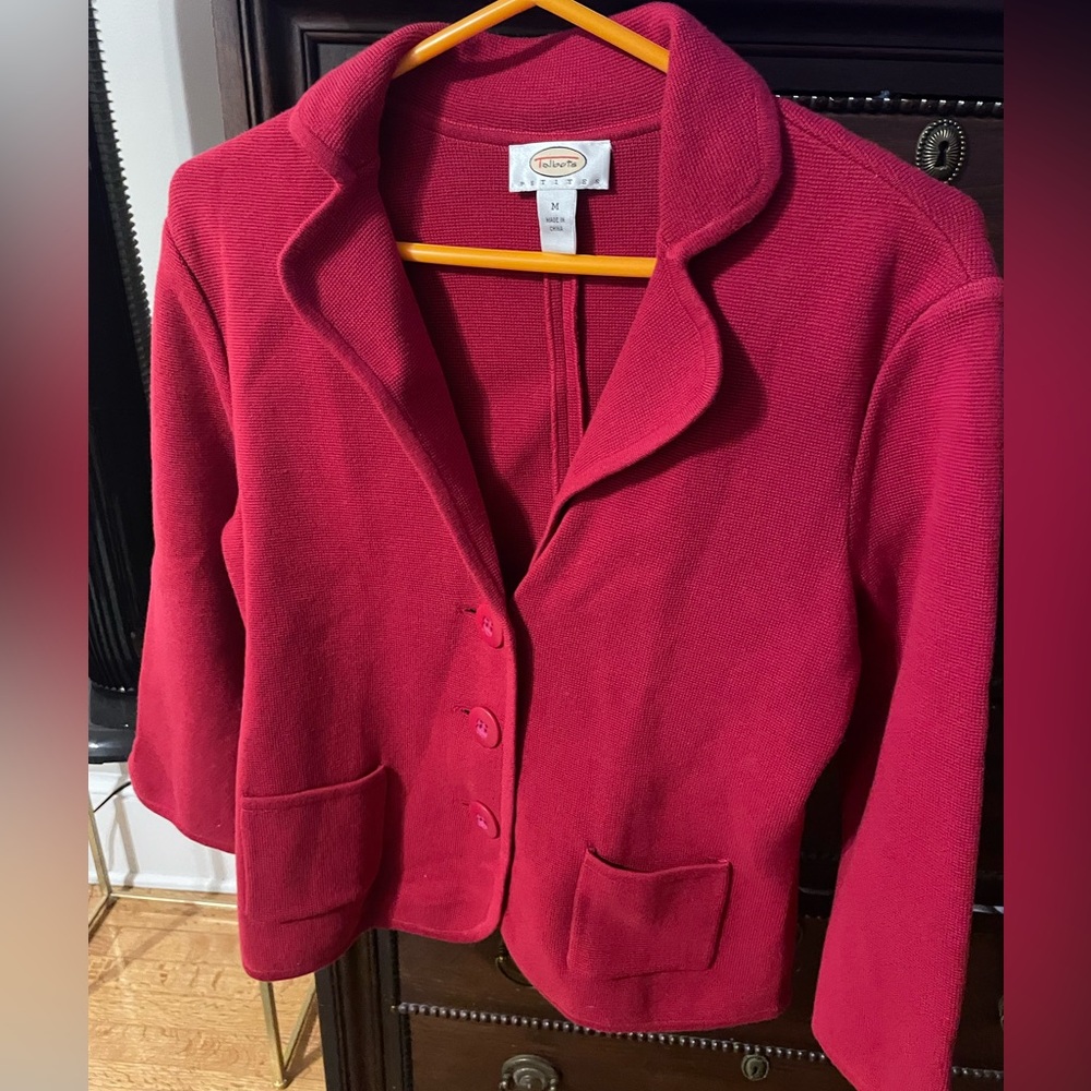 Talbots red sweater jacket | size Medium 
Gently used